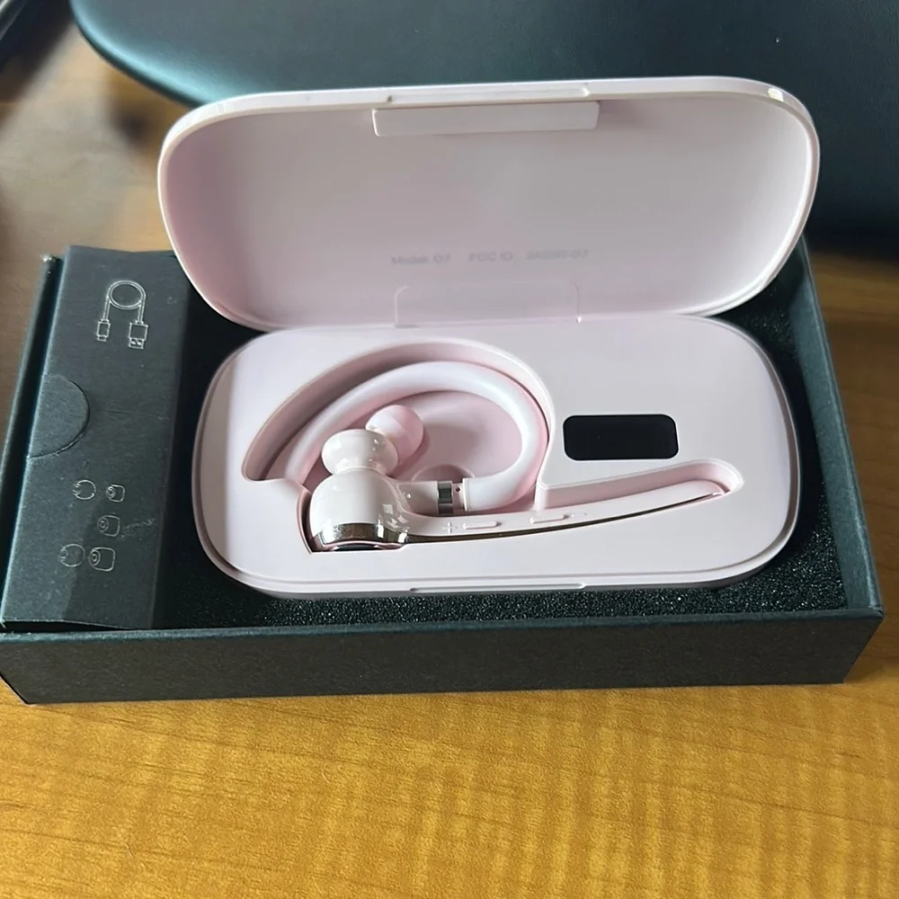 Wireless Pink Earbuds with Charging Case